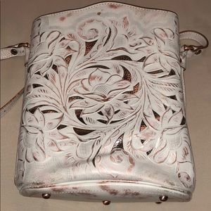 Patricia Nash cream/pinkish copper purse.